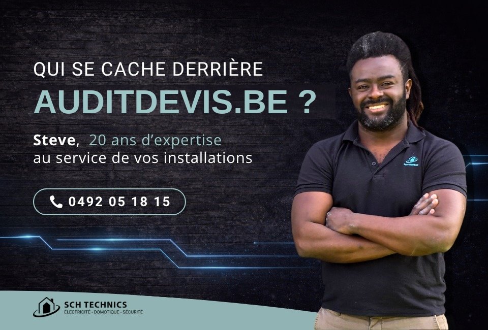 Steve Chastreux, électricien indépendant et fondateur d'AuditDevis.be — 20 ans d'expérience en Belgique
